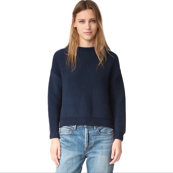 Vince Women's Drop Shoulder Sweater Coastal Blue Navy Medium - Picture 1 of 11